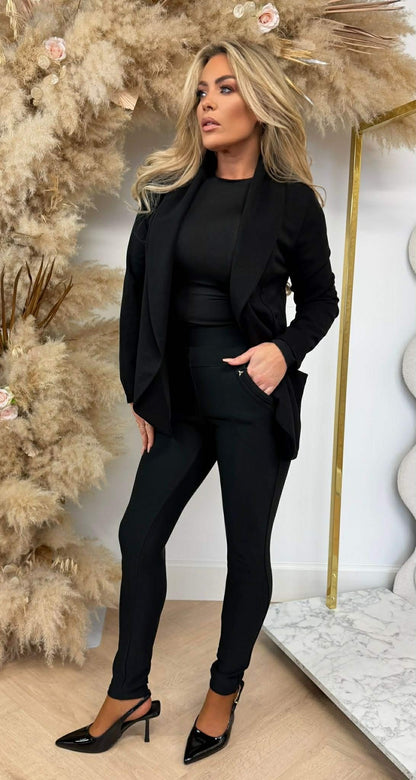 BASIC CARDIGAN L. ÄRMEL SCHWARZ