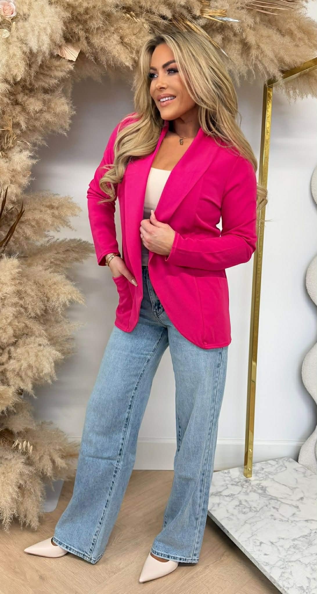 GILET BASIQUE M. LONGUES MANCHES FUCHSIA