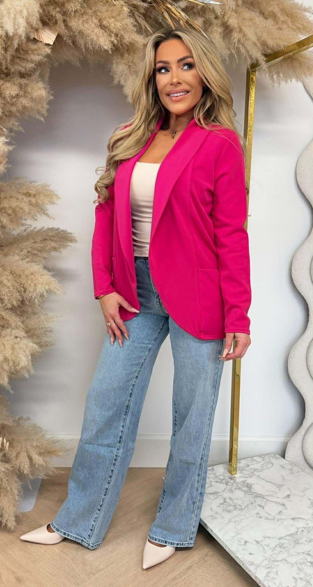 GILET BASIQUE M. LONGUES MANCHES FUCHSIA