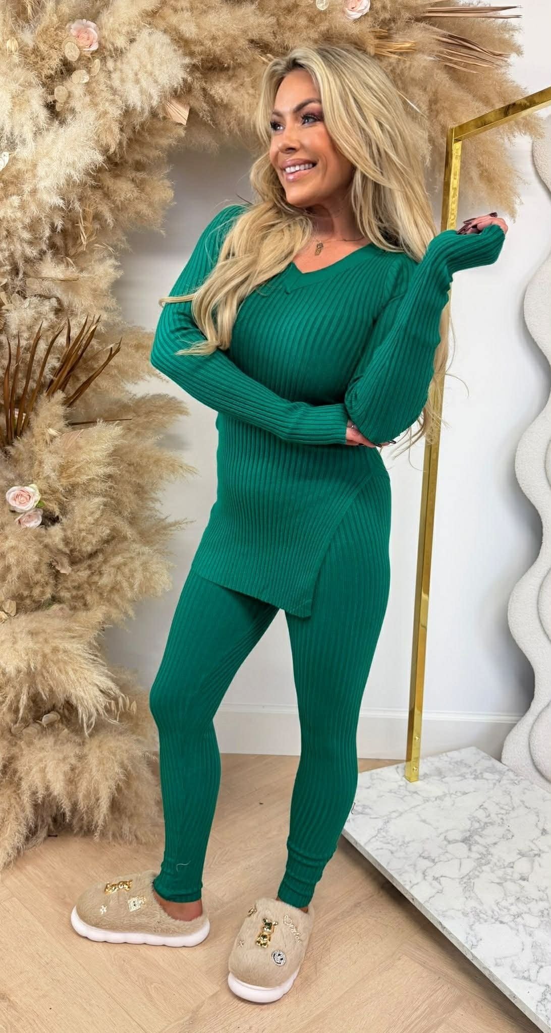 ENSEMBLE CÔTELÉ CONFORT BESTSELLER 9816 VERT POMME