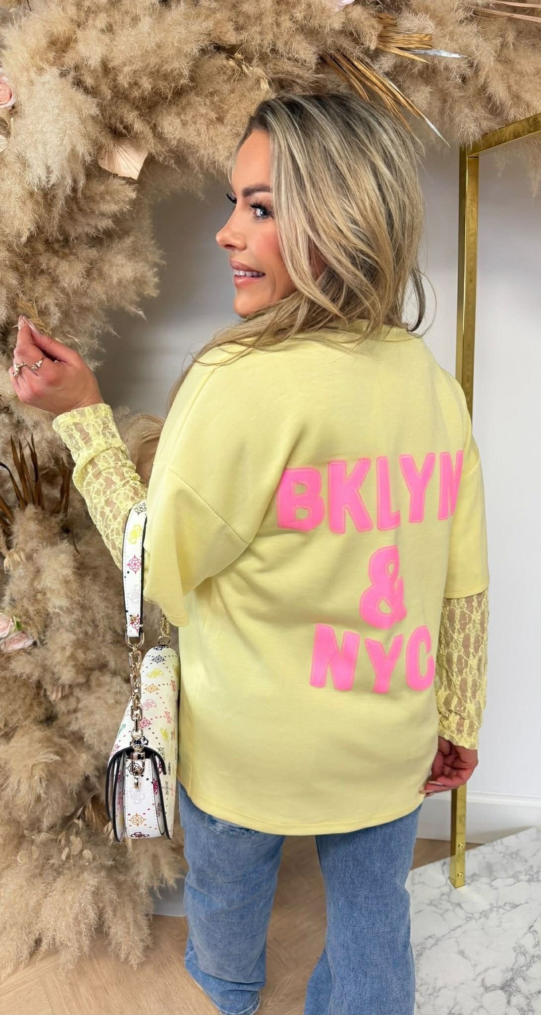 BKLYN &amp; NY LACE TEE GELB