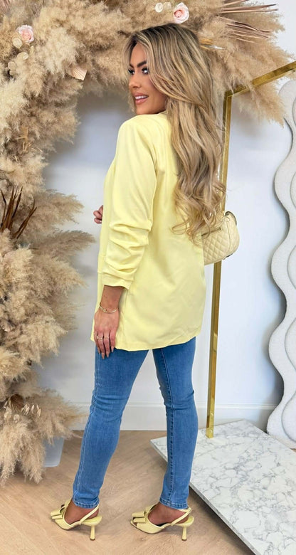 BRIANNA CROPPED ÄRMEL BLAZER GELB