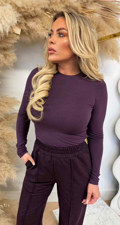 BY SWAN BASIC STRETCH SHIRT 9963 PURPLE/PLUM