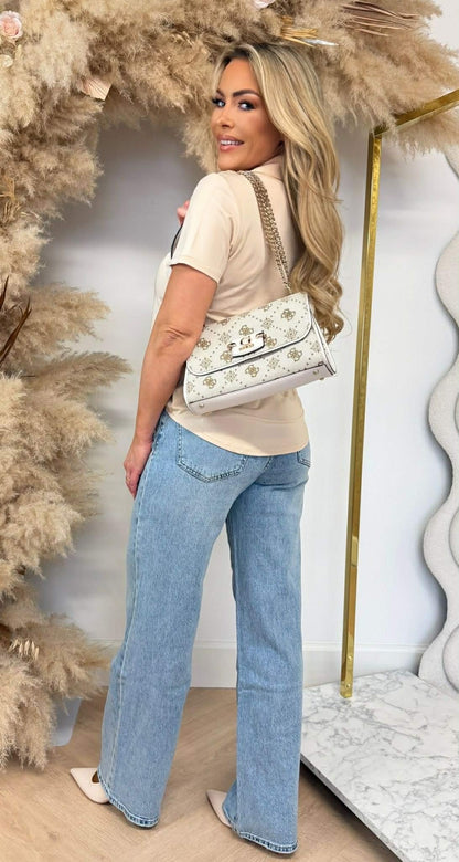 BY SWAN TRAVEL BUTTON BASIC BLOUSE 8256 BEIGE