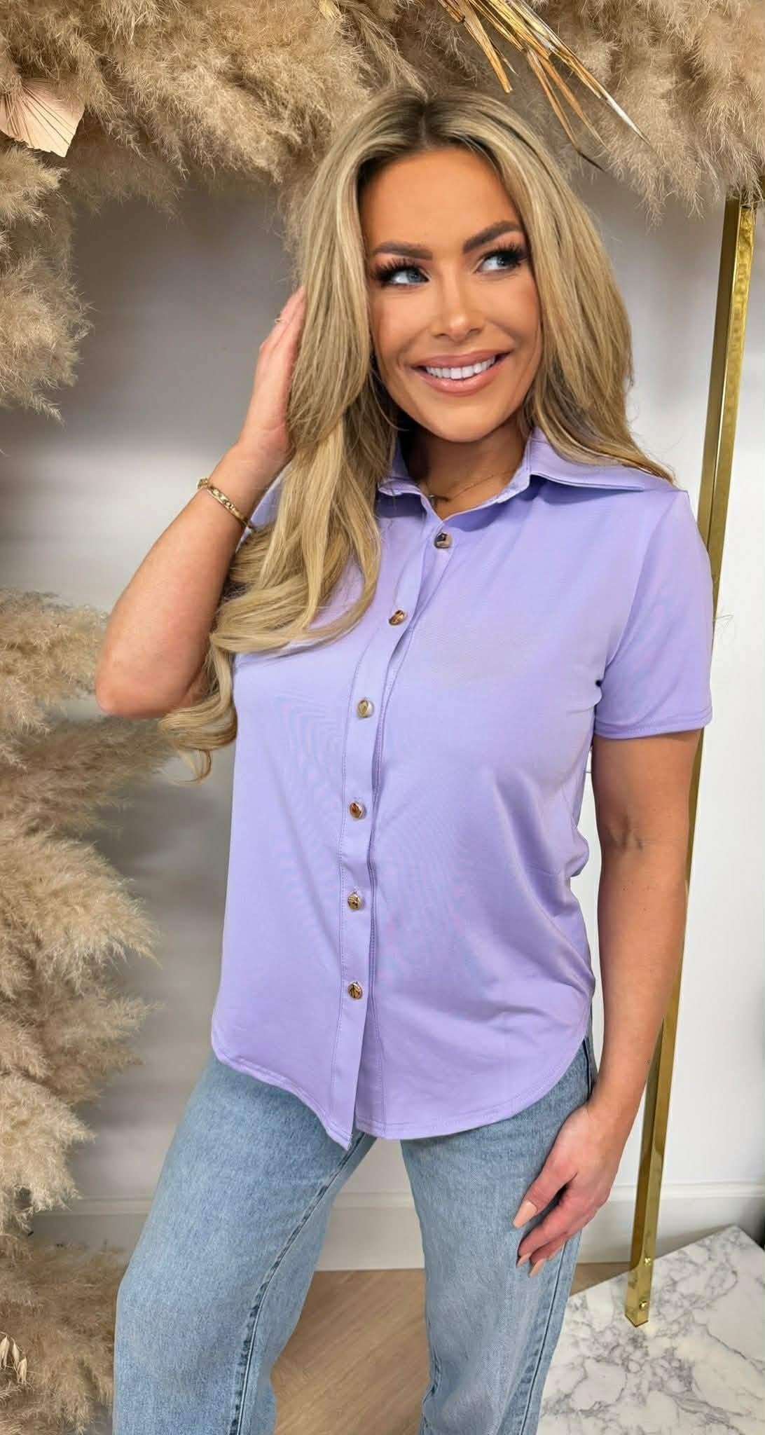 BY SWAN TRAVEL BUTTON BASIC BLUSE 8256 LILA