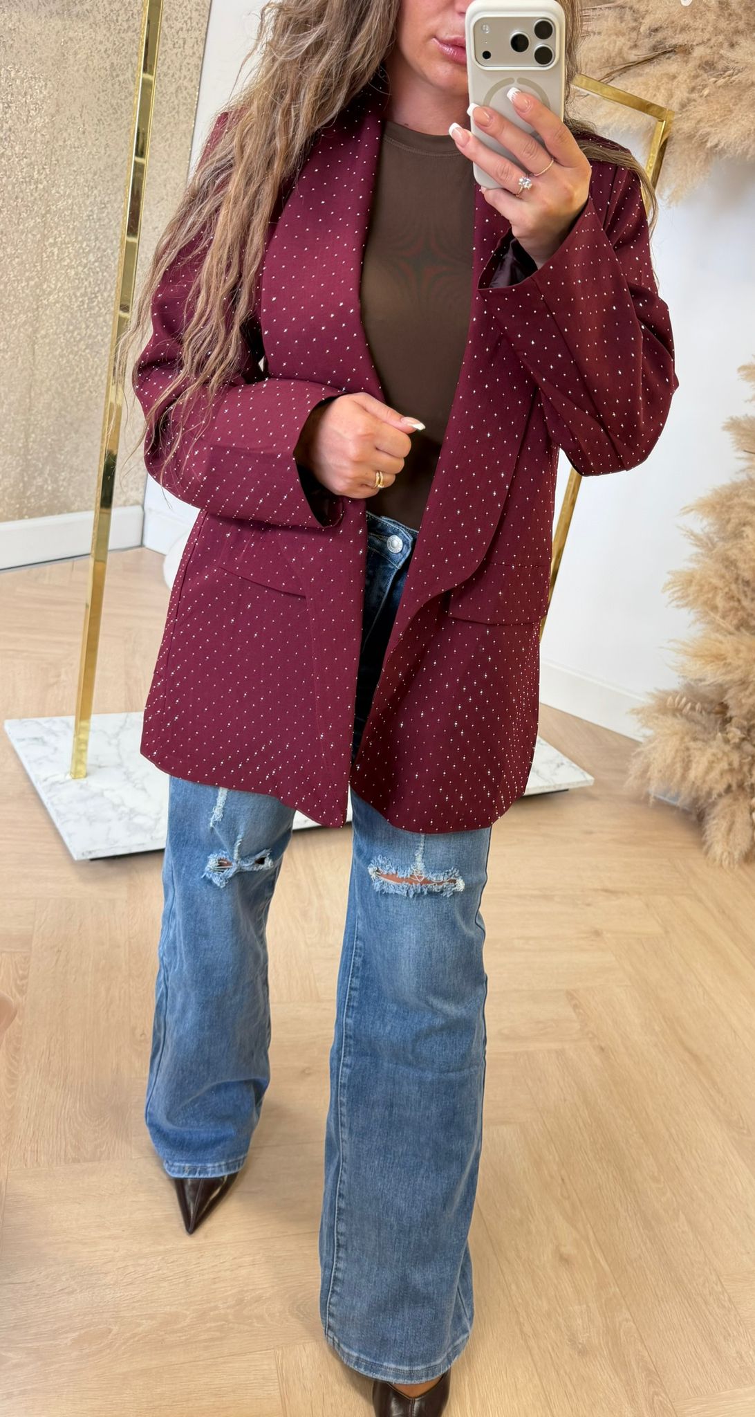 SPARKLE BLAZER BORDEAUX