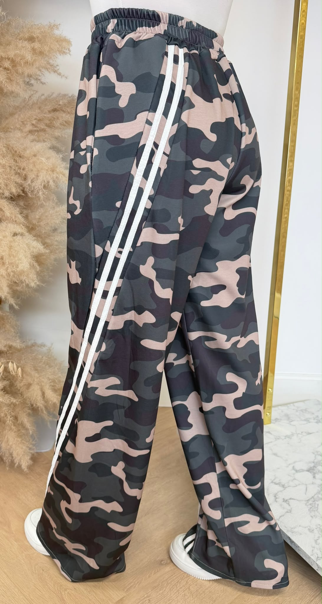 QUINTY STRIPED CAMO PANTS GREEN