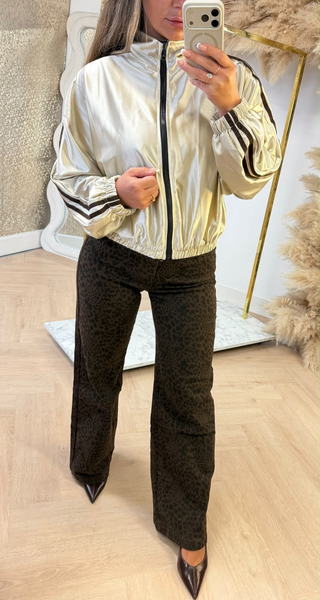 SHINY STRIPE JACKET GOLD