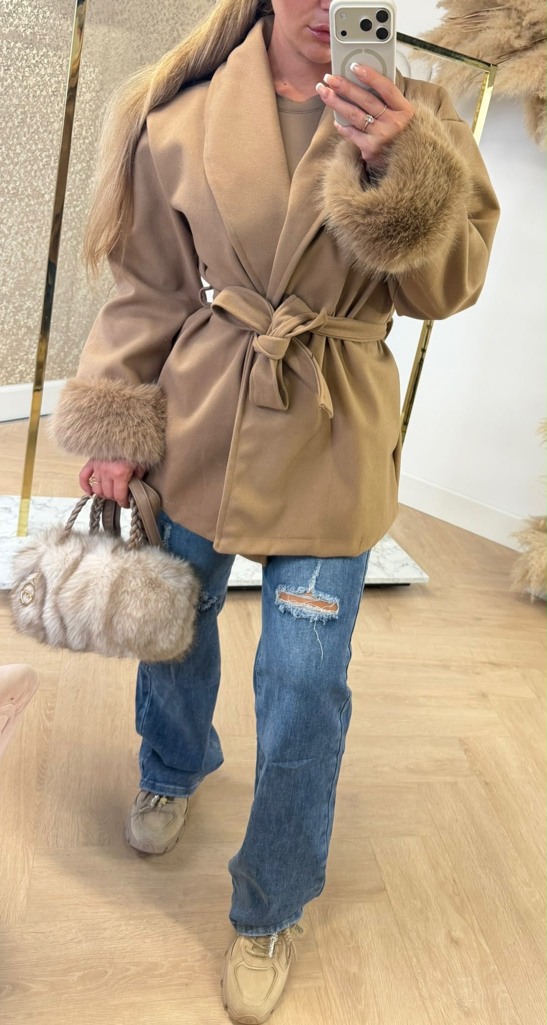 CATWALK SHORT TRENCH COAT CAMEL
