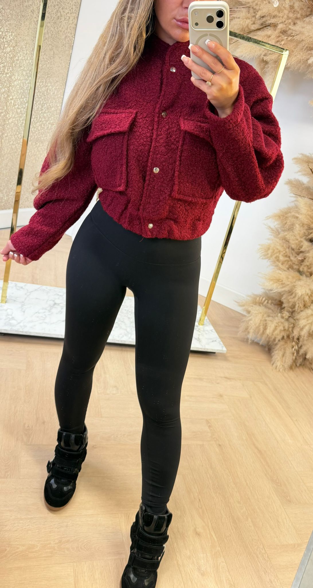 TEDDY BOMBER JACKET BURGUNDY
