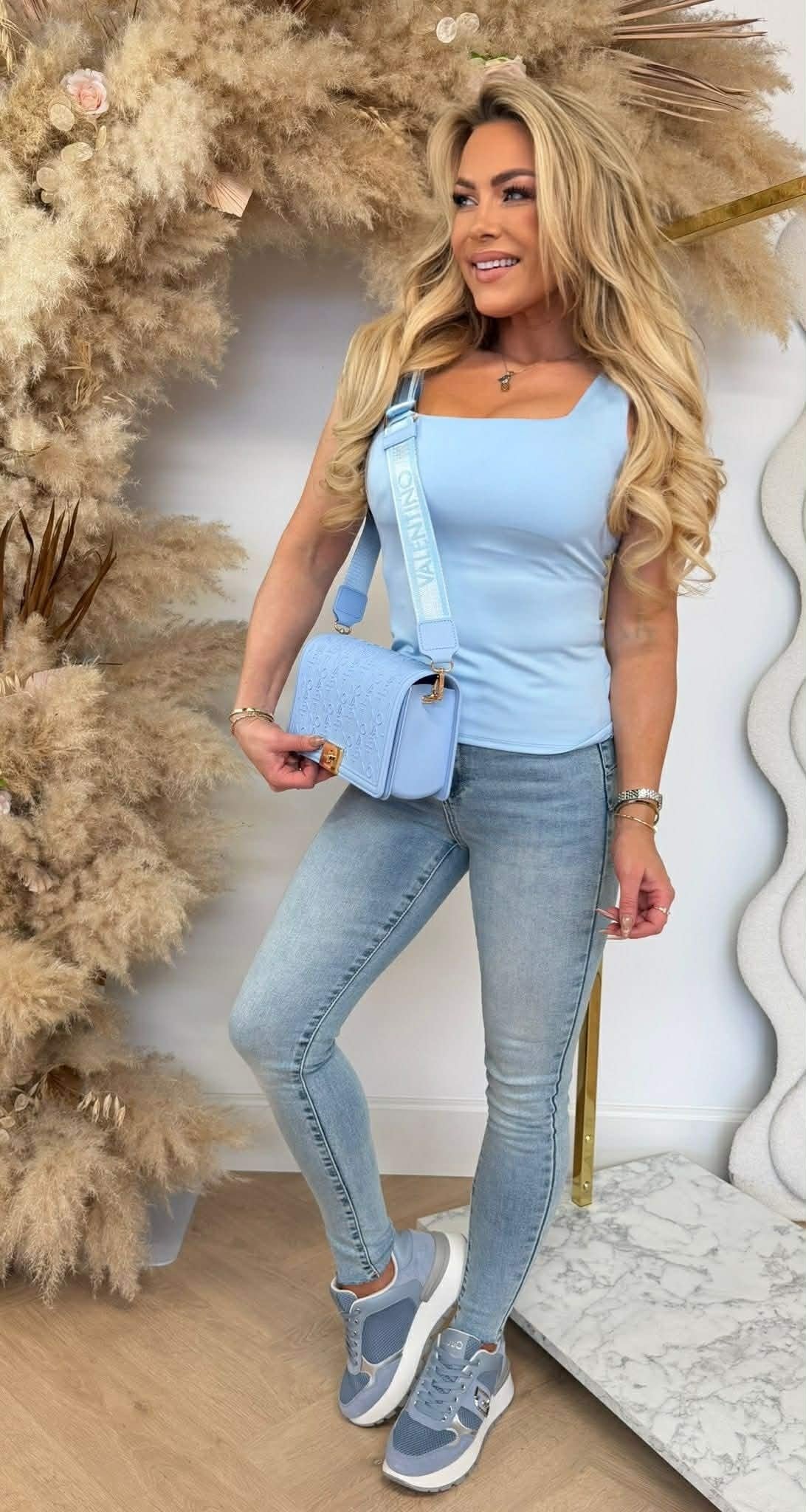 CECE BASIC TRAVEL TOP ICEBLUE