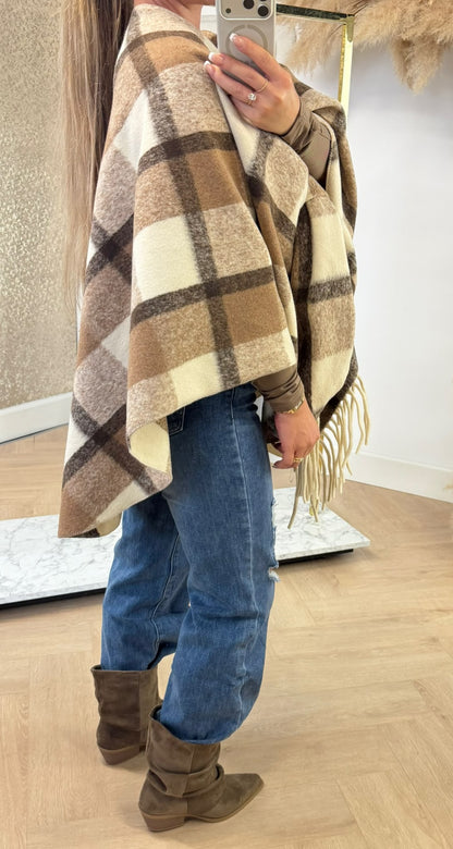 RUIT PONCHO CAMEL