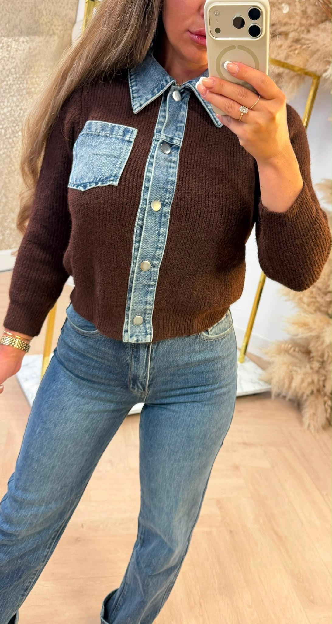 DENIM KNITTED SWEAT 1170 CHOCO