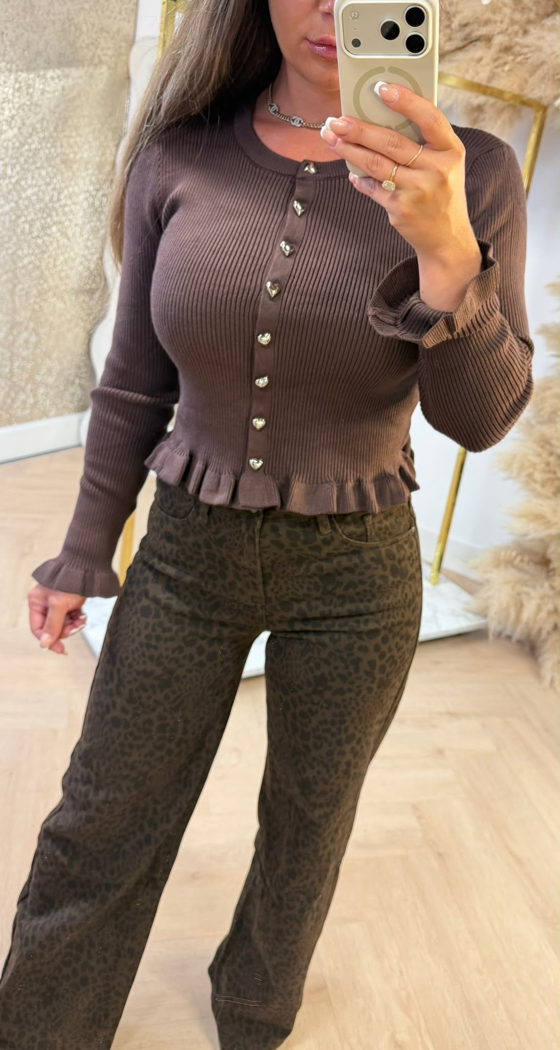 RUFFLE HARTJES RIB TOP 1004 CHOCO