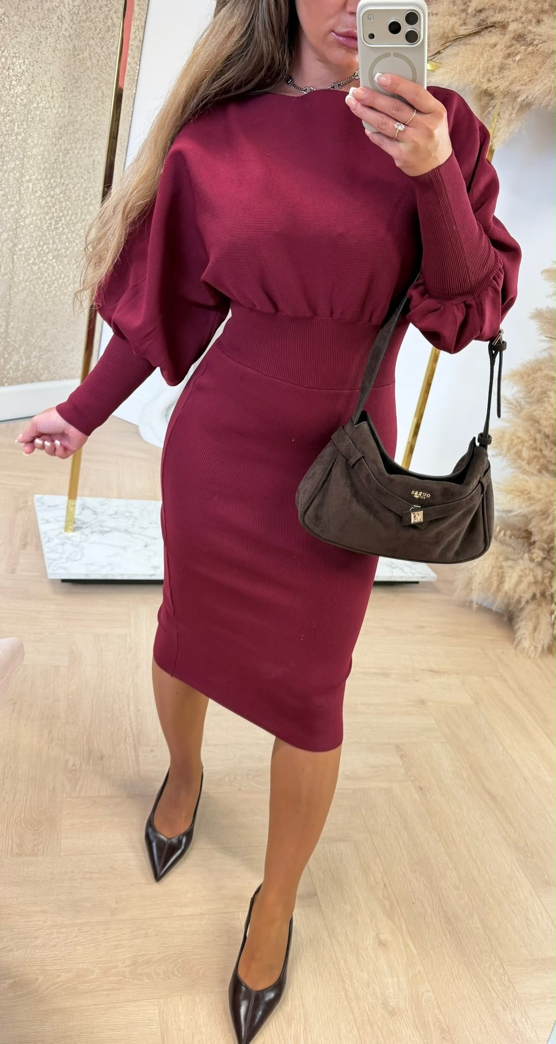 BOORDY STRETCH DRESS 7050 BURGUNDY