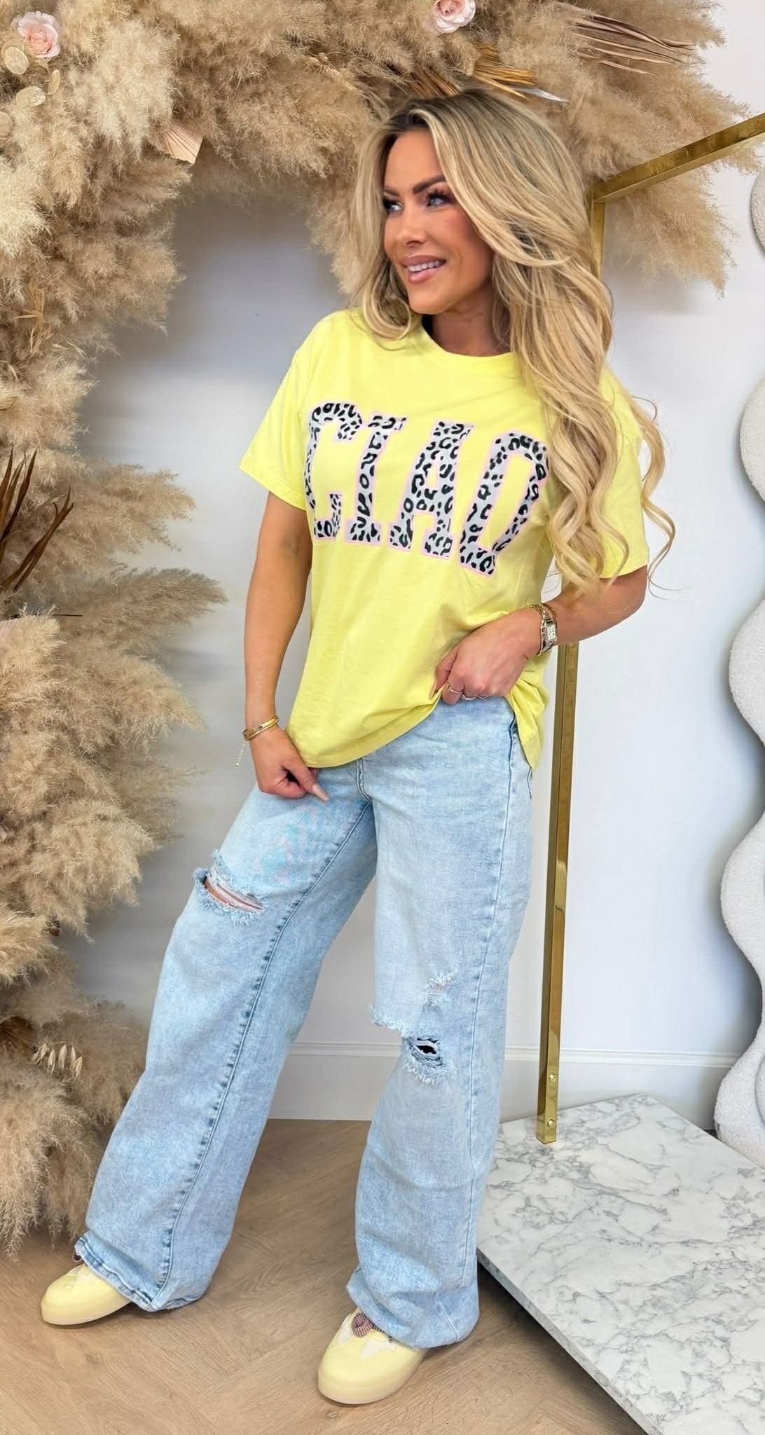 CIAO LEO TEXT T-SHIRT 8011546 YELLOW