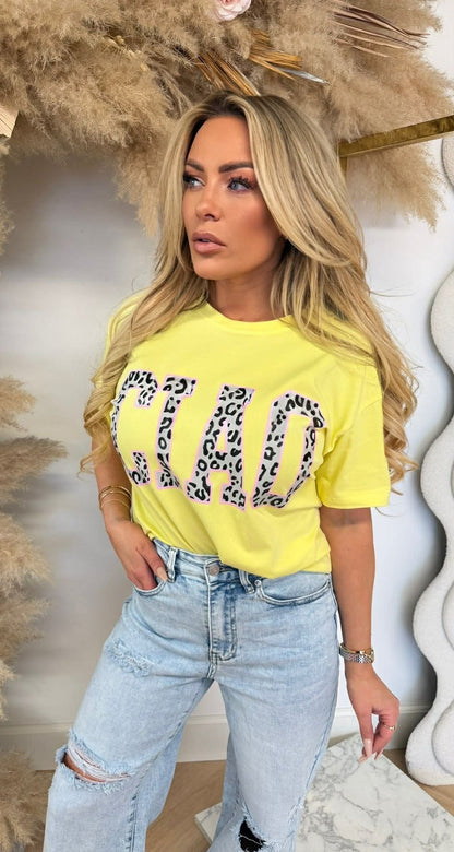 CIAO LEO TEXT T-SHIRT 8011546 YELLOW