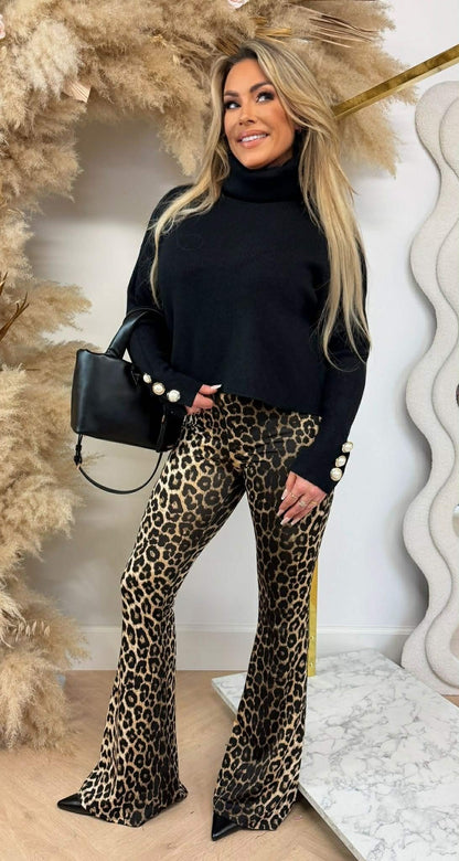 CROPPED KOL PEARL TOP BLACK