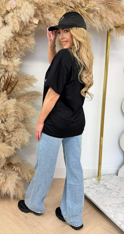 NIEDLICHES HERZCHEN-SHIRT 7455 SCHWARZ