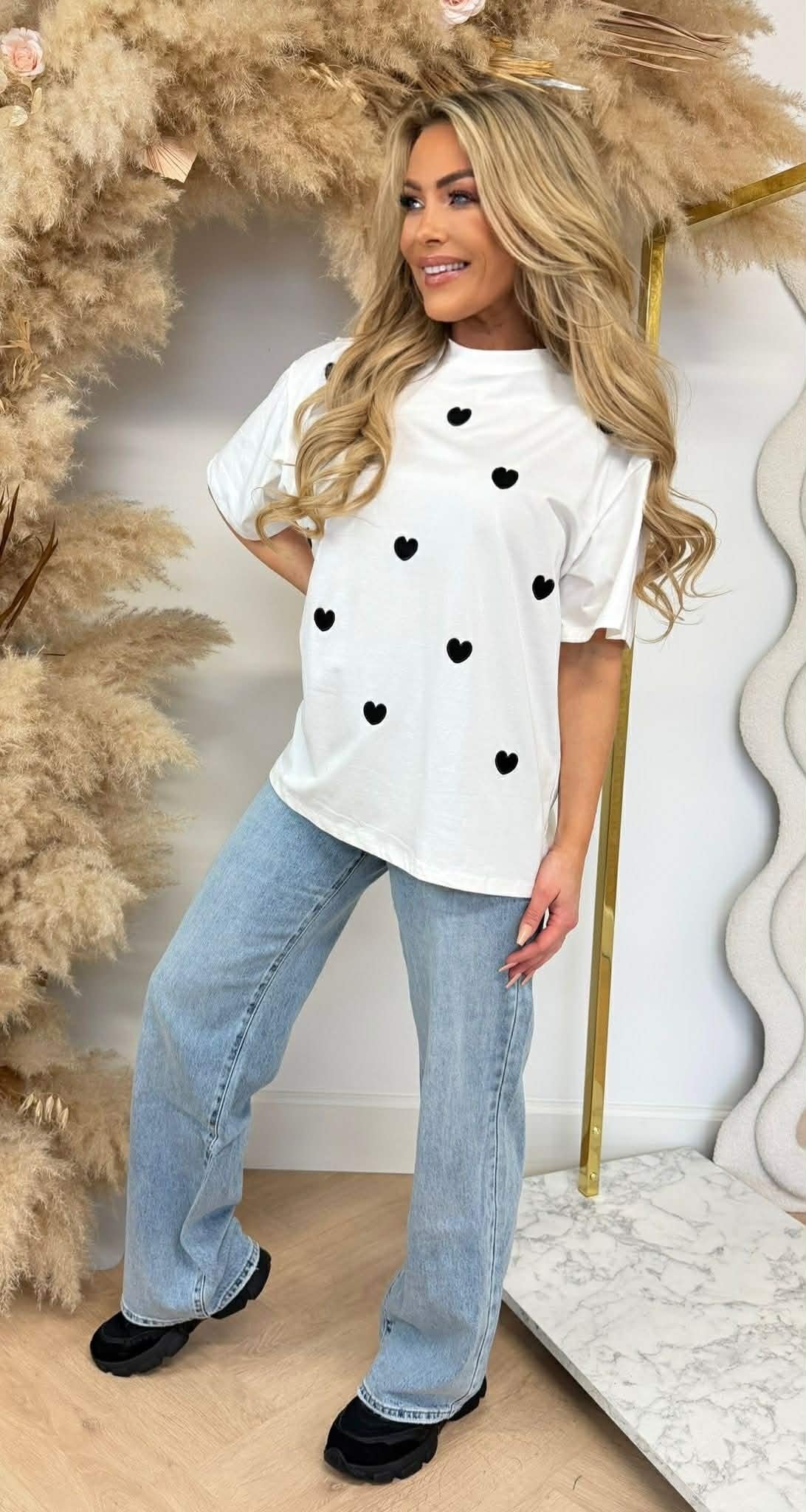 SÜSSER HERZCHEN TEE 7455 OFFWHITE/BLACK