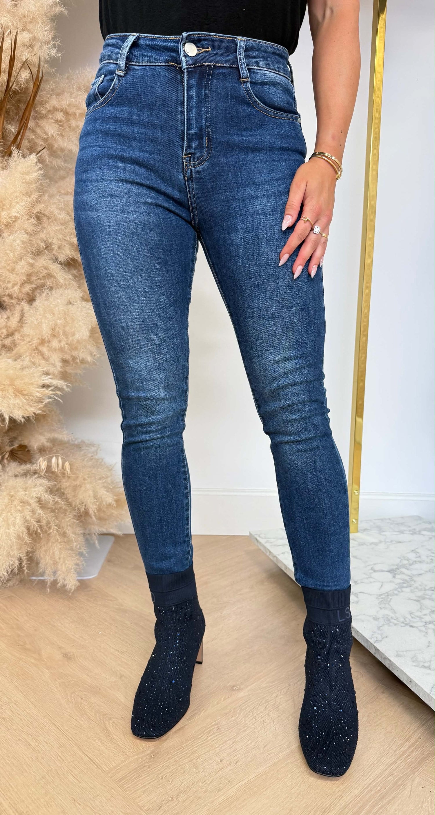MISS BASIC SKINNY JEANS 6654 DARKBLUE