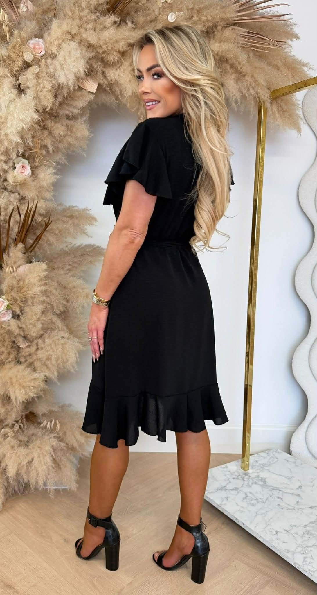 DEBBY ROUCHE DRESS BLACK