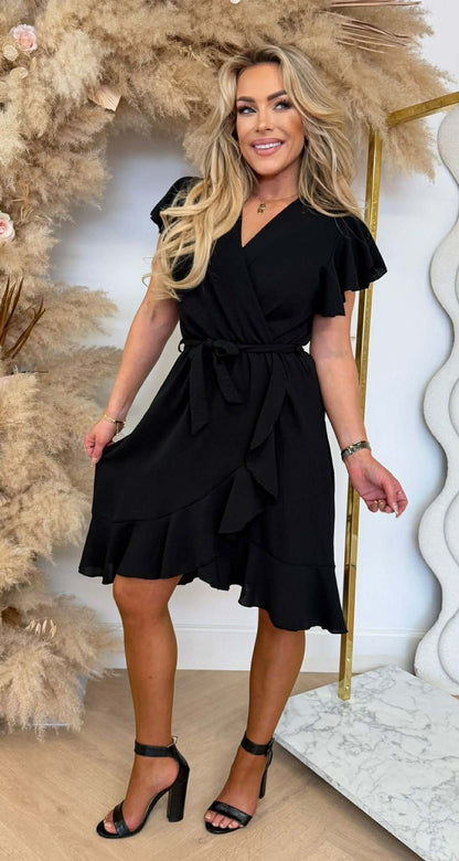 DEBBY ROUCHE DRESS BLACK