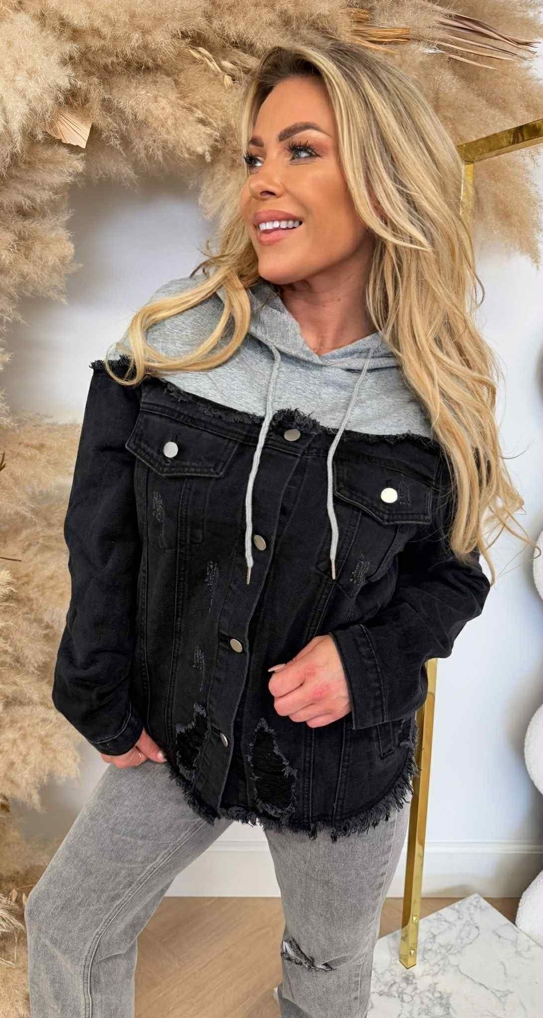 VESTE HOODIE/DENIM VJ610 BLACK