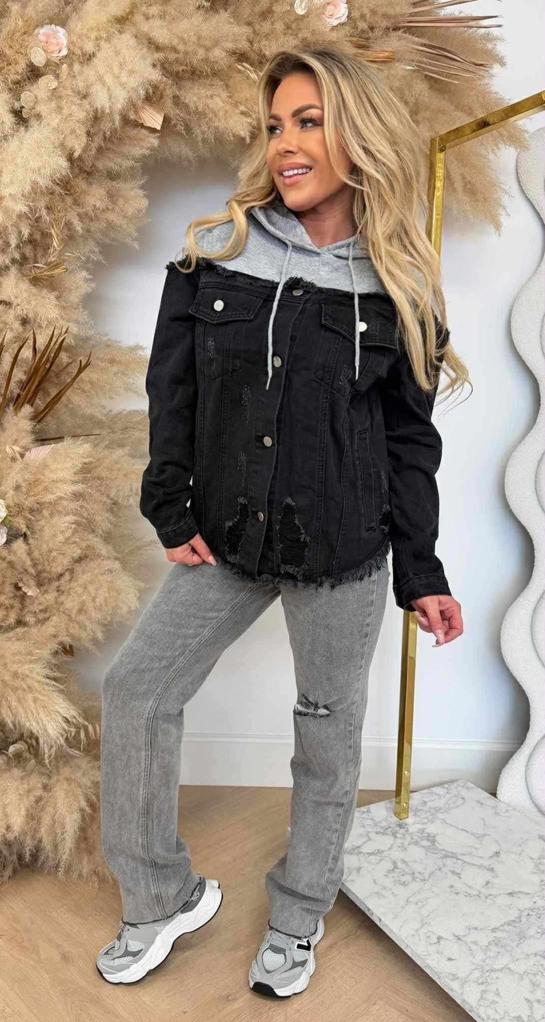VESTE HOODIE/DENIM VJ610 BLACK