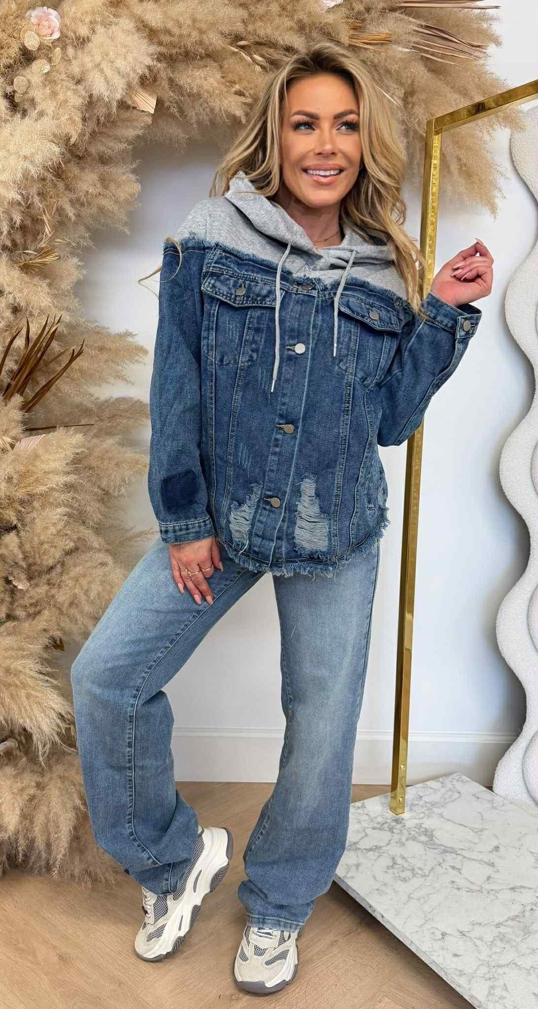 VESTE EN JEAN/HOODIE VJ610 BLEU DENIM