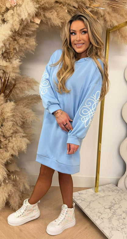 DESIGN LOVE LONG SWEAT ICEBLUE