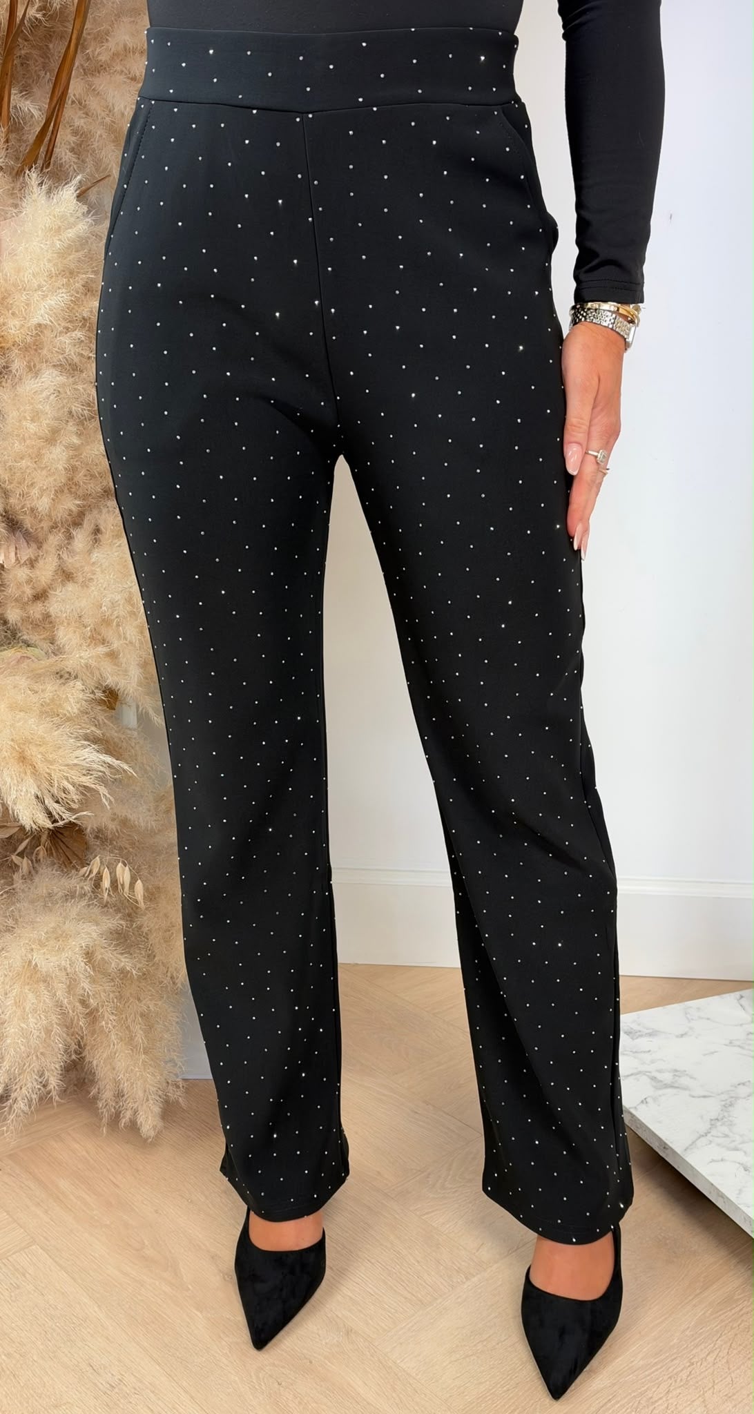 ALL OVER SPARKLE SOFT PANTS 1969 BLACK