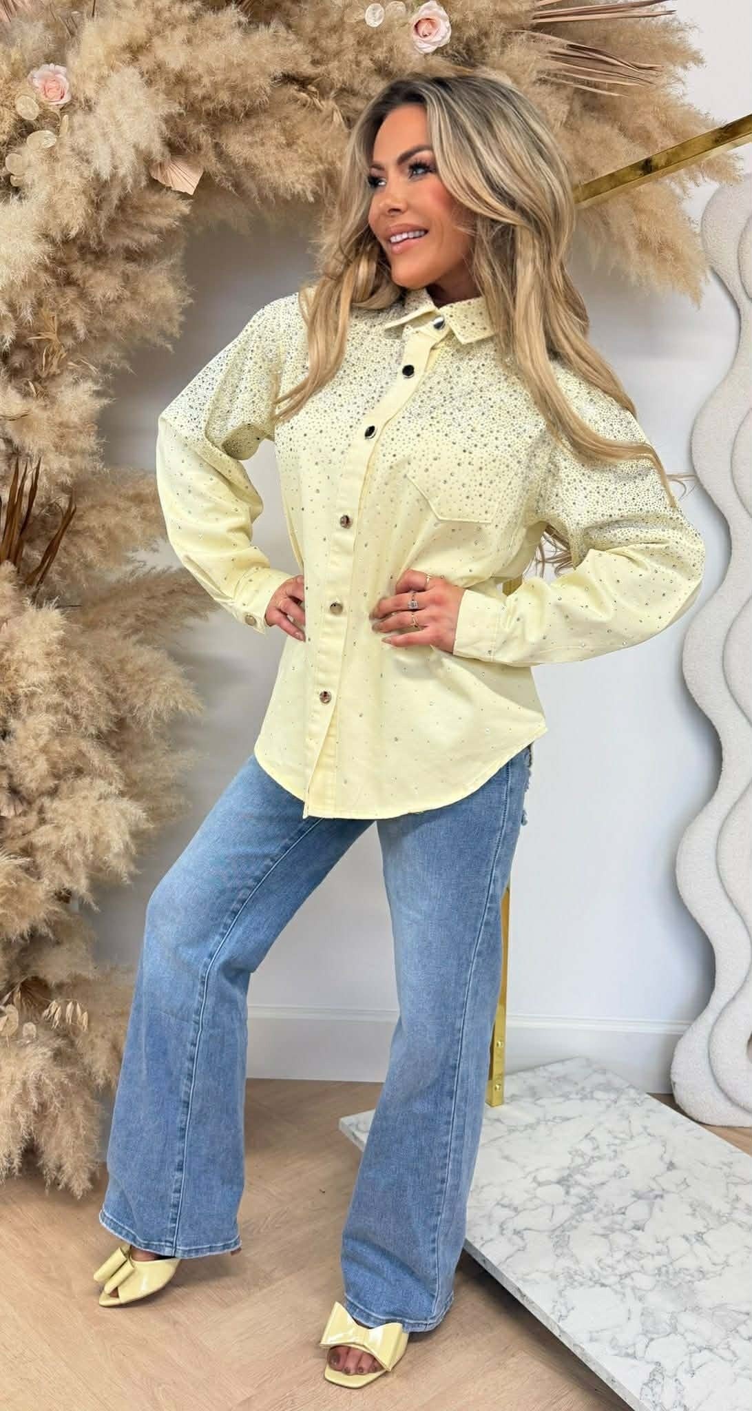 DIAMOND DENIM BLUSE 3909 BUTTERGELB