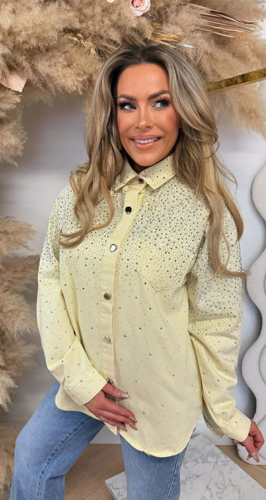 DIAMOND DENIM BLUSE 3909 BUTTERGELB