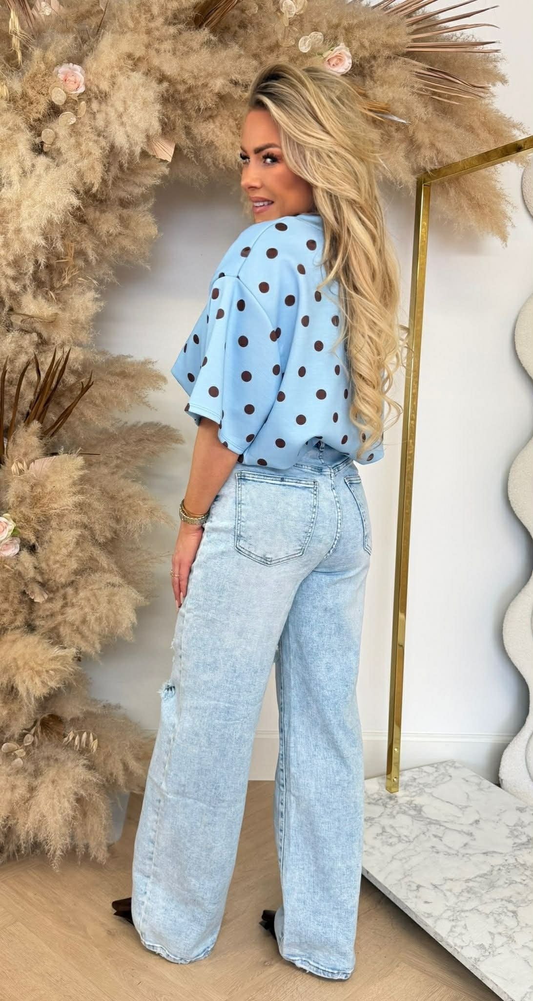 HAUT COURT DOTTY BLEU