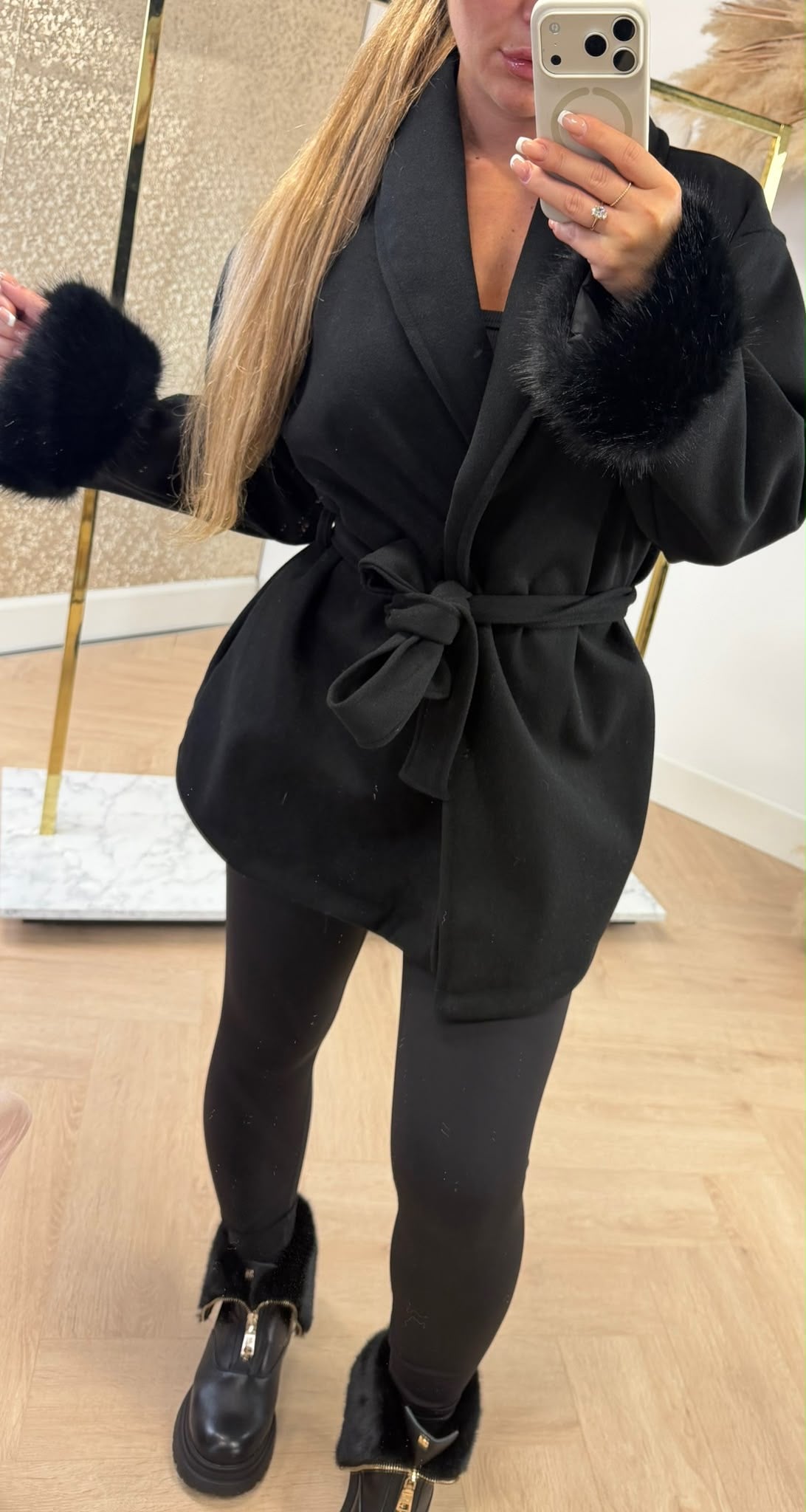 CATWALK SHORT TRENCH COAT BLACK