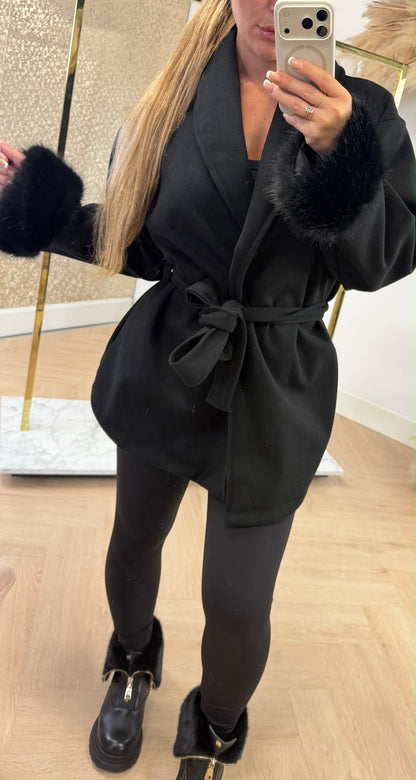 CATWALK SHORT TRENCH COAT BLACK