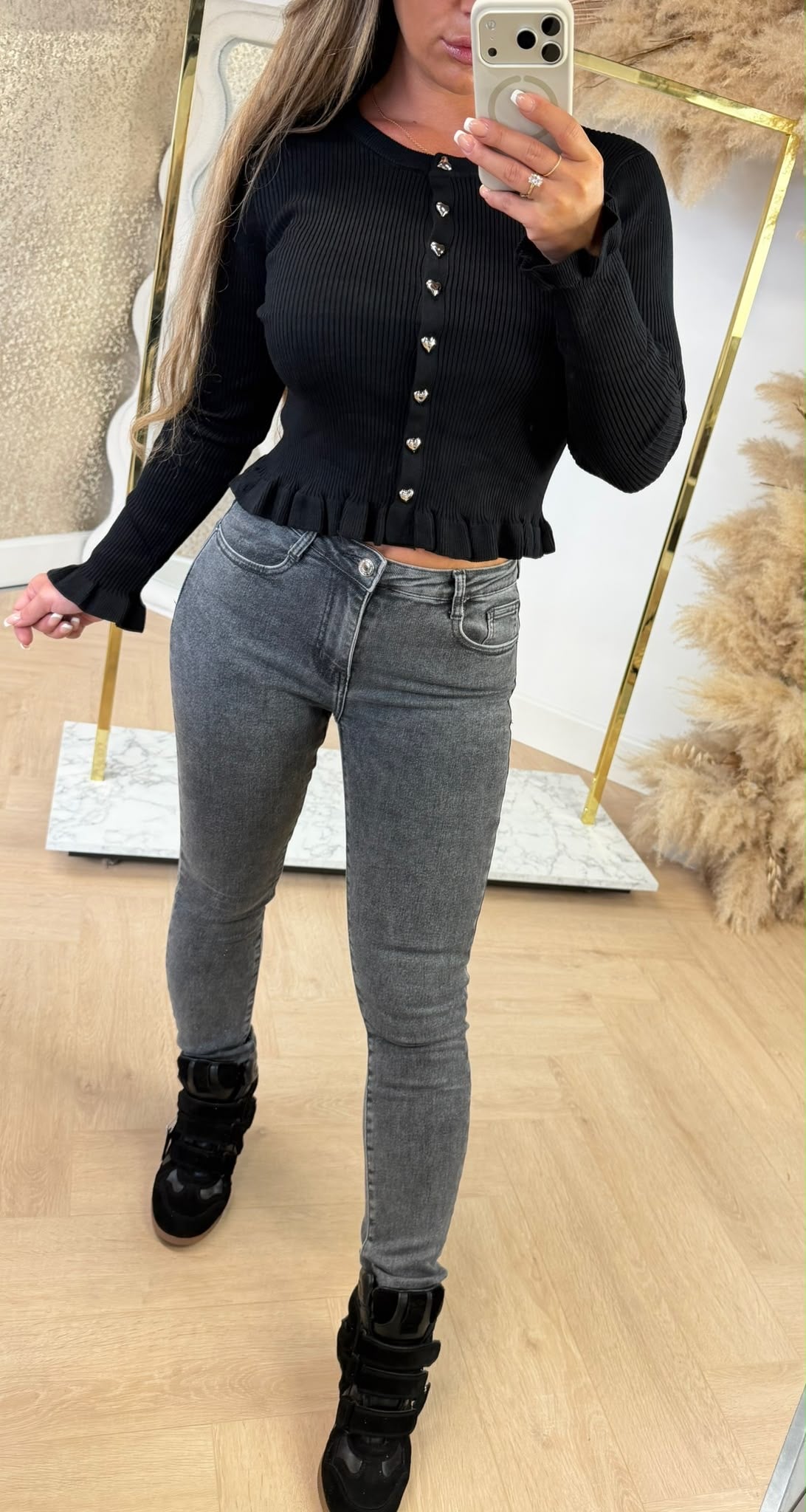 RUFFLE HARTJES RIB TOP 1004 BLACK