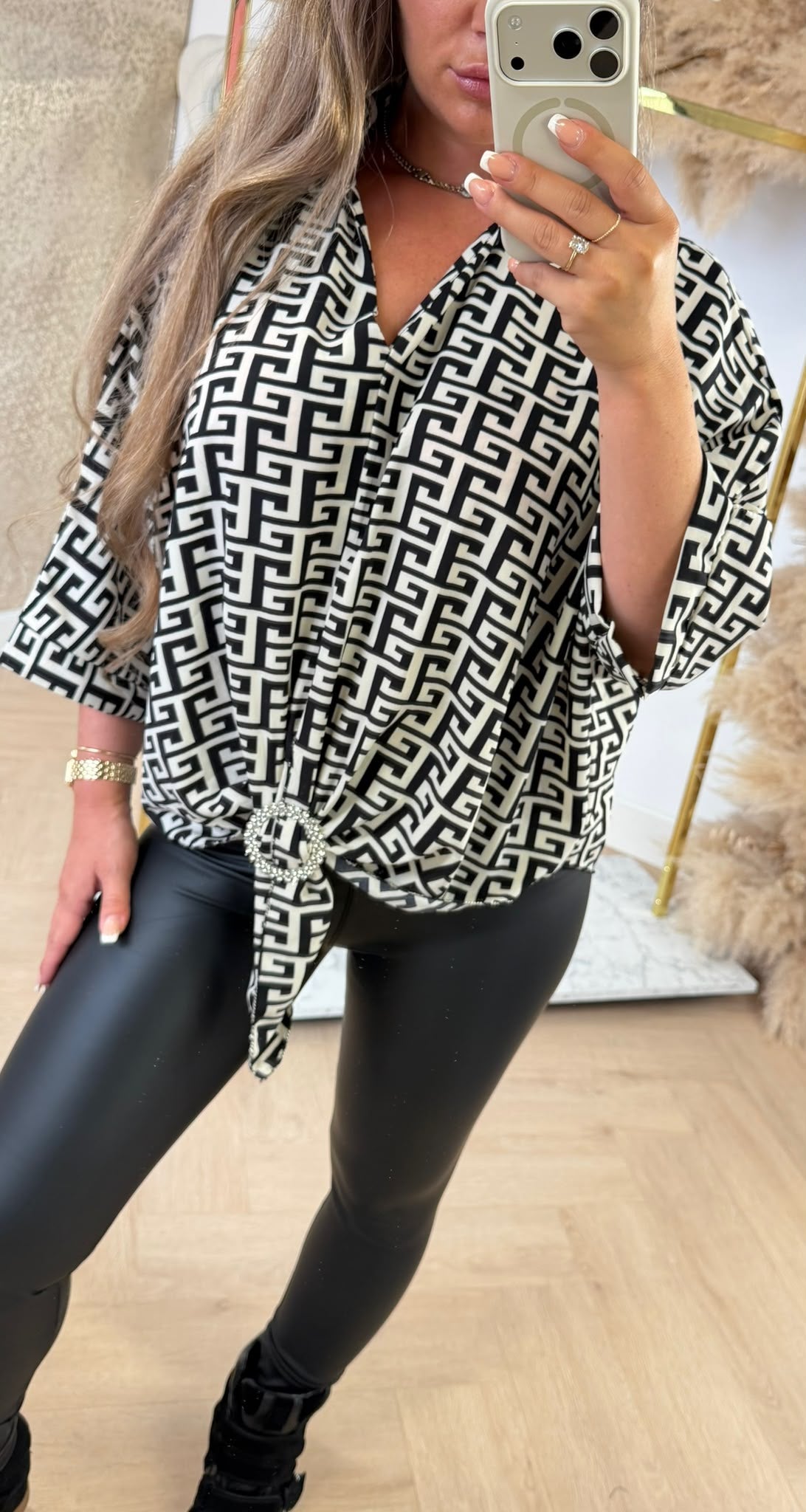 MADY KNOOP SHINE BLOUSE BLACK