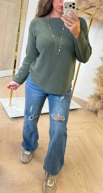 ROUND NECK SOFT TOP ARMYGREEN