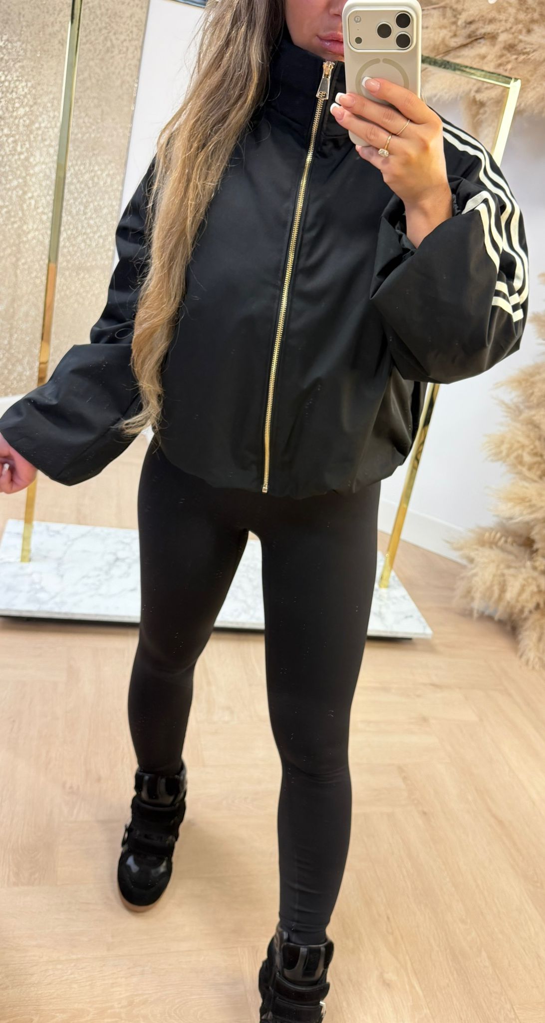 KLOË DOUBLE STRIPE JACKET BLACK