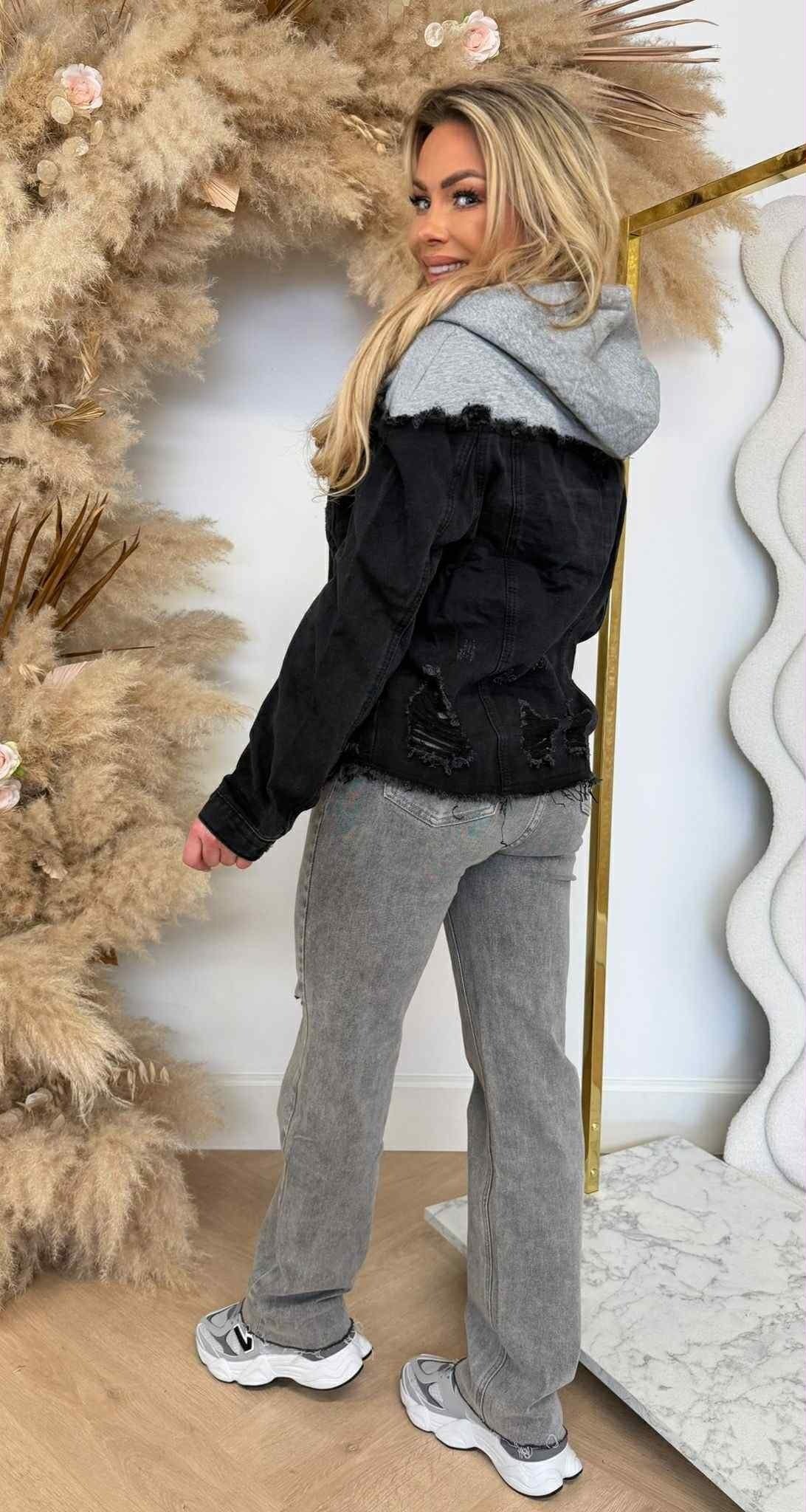 VESTE HOODIE/DENIM VJ610 BLACK