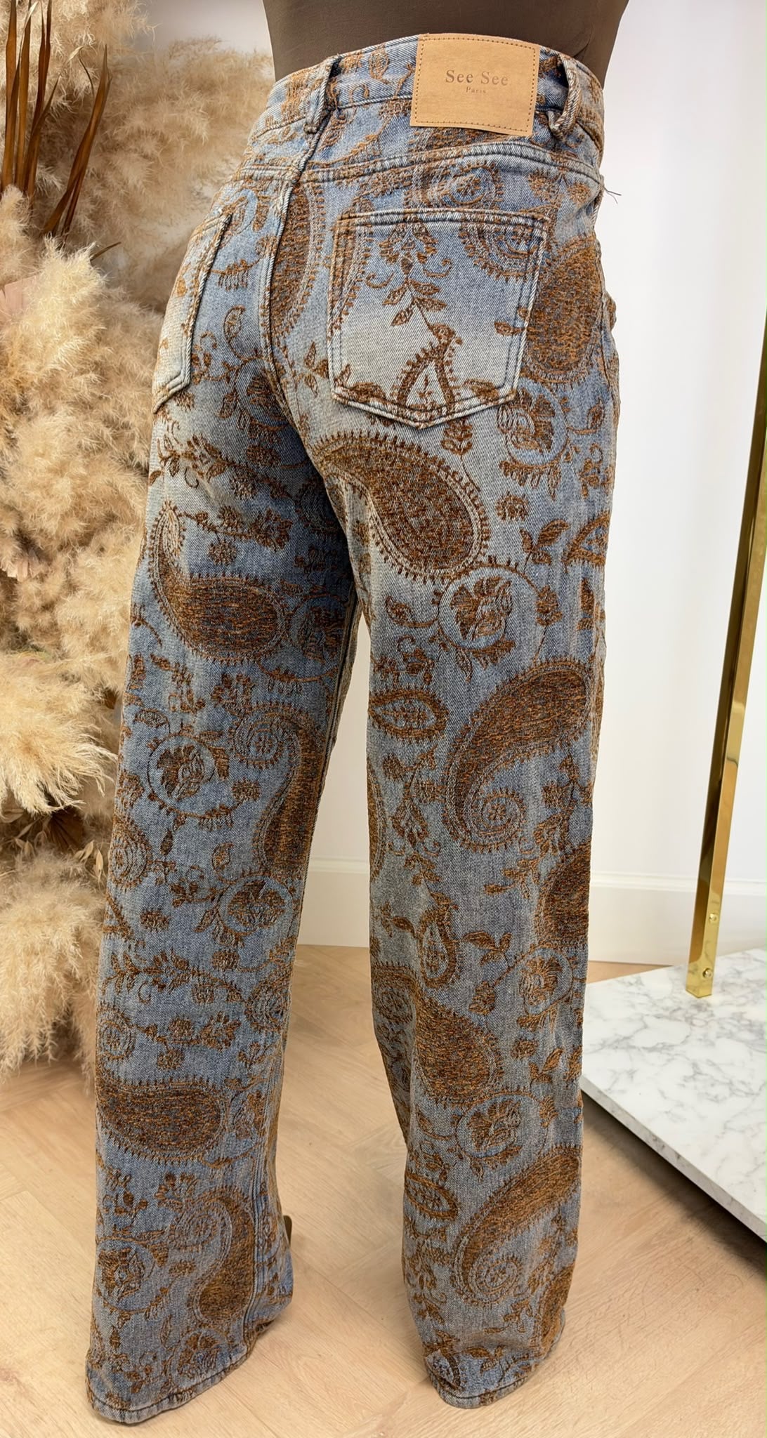PAISLEY PARIS PRINT JEANS W002 BLUE/BROWN