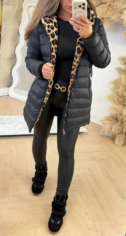 TWEE KANTEN DRAAGBARE WINTERJAS 5630 BLACK/BEIGE