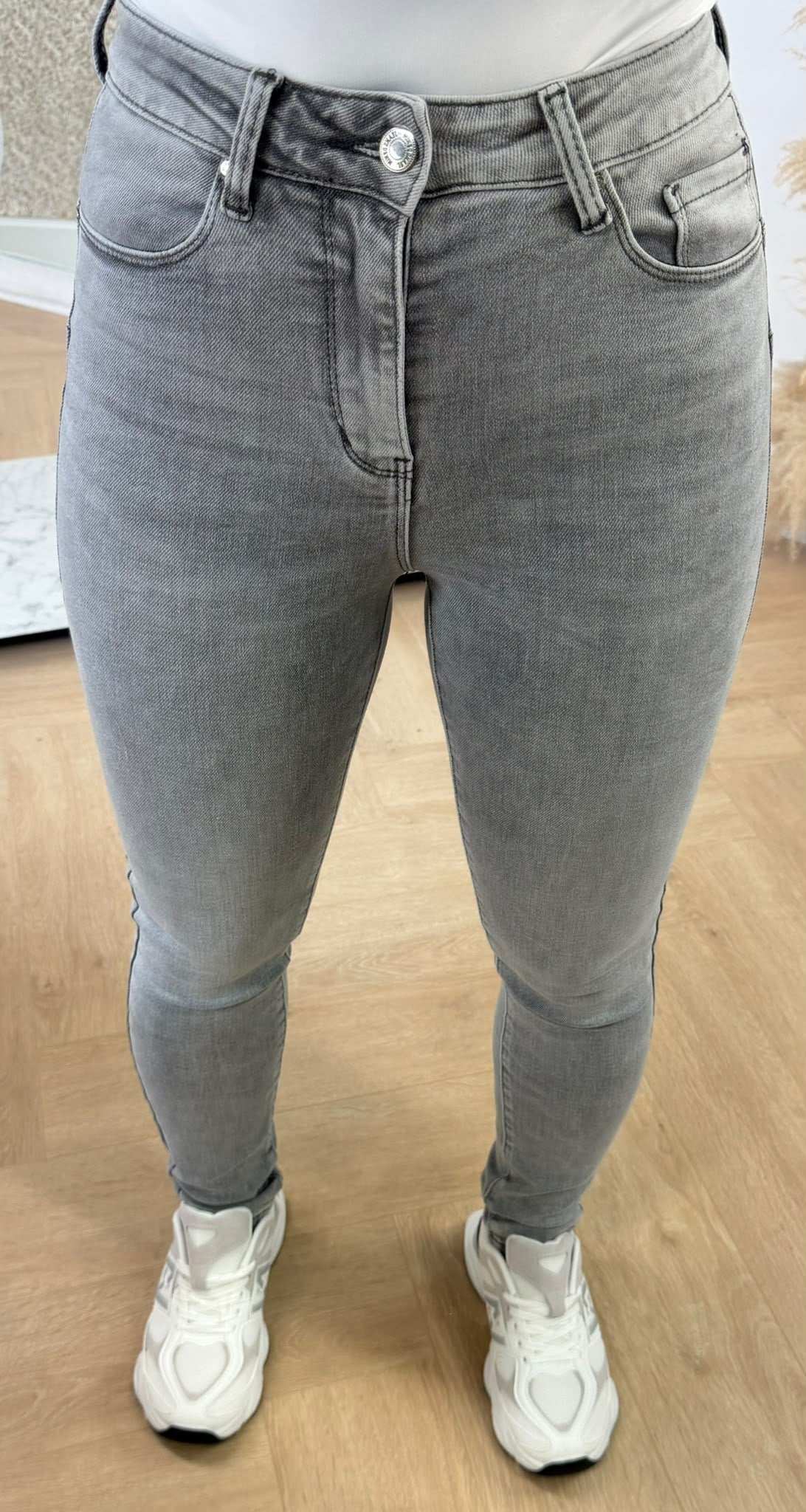 SLIM HIGH WAIST PUSH UP SKINNY 5321-3 LIGHTGREY