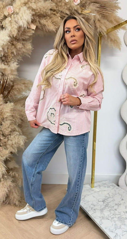 STICKBLUSE 5249 PINK