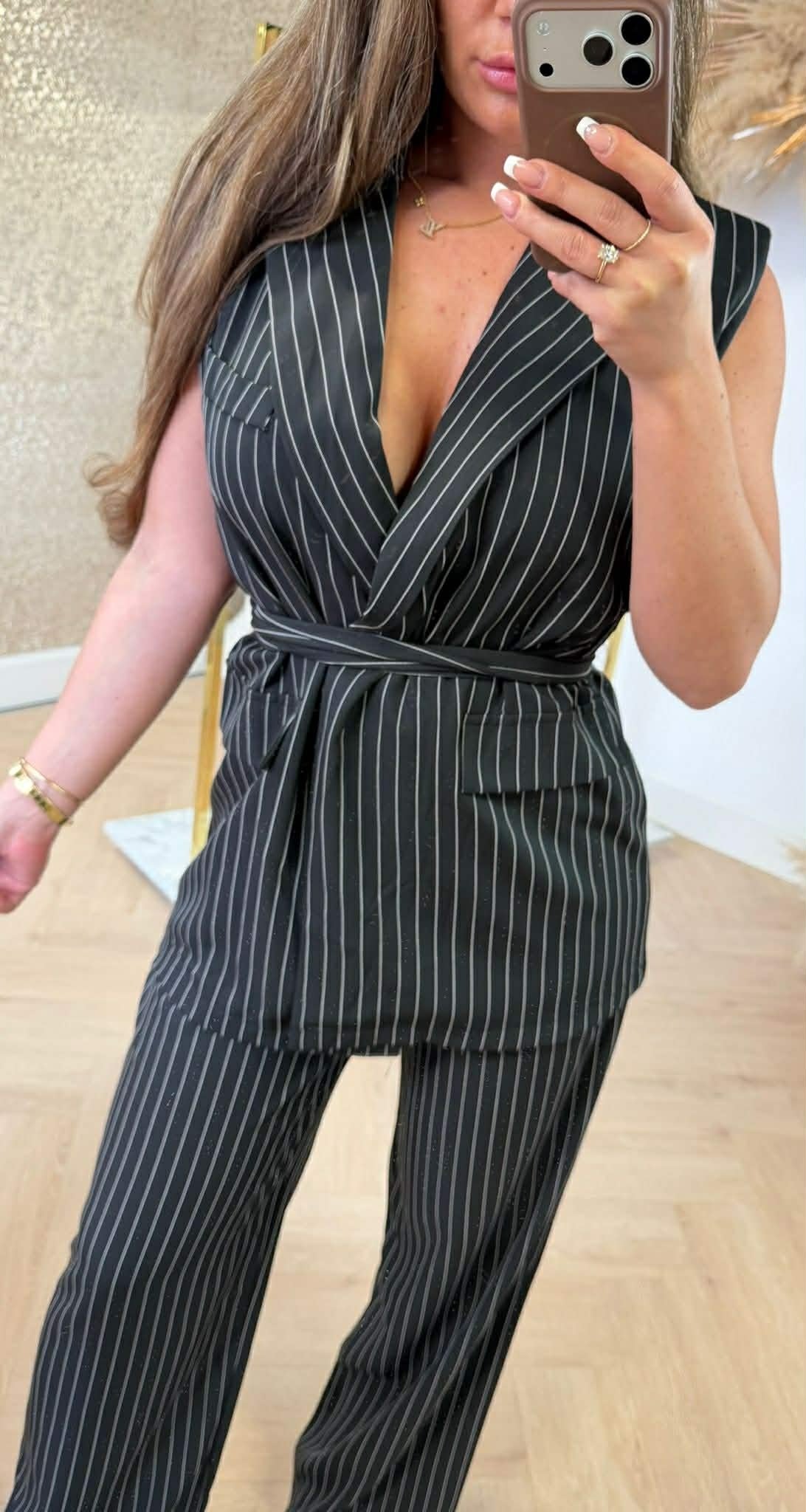 ESME STREIFENWESTE LUS SET SCHWARZ