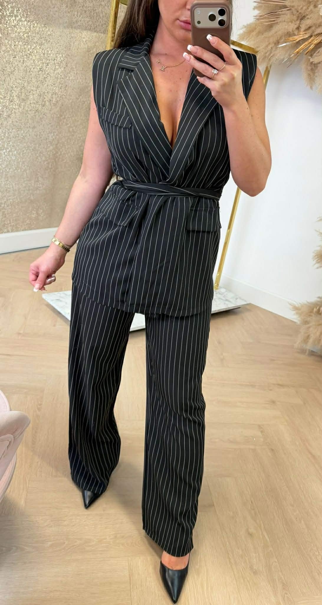 ESME STREIFENWESTE LUS SET SCHWARZ