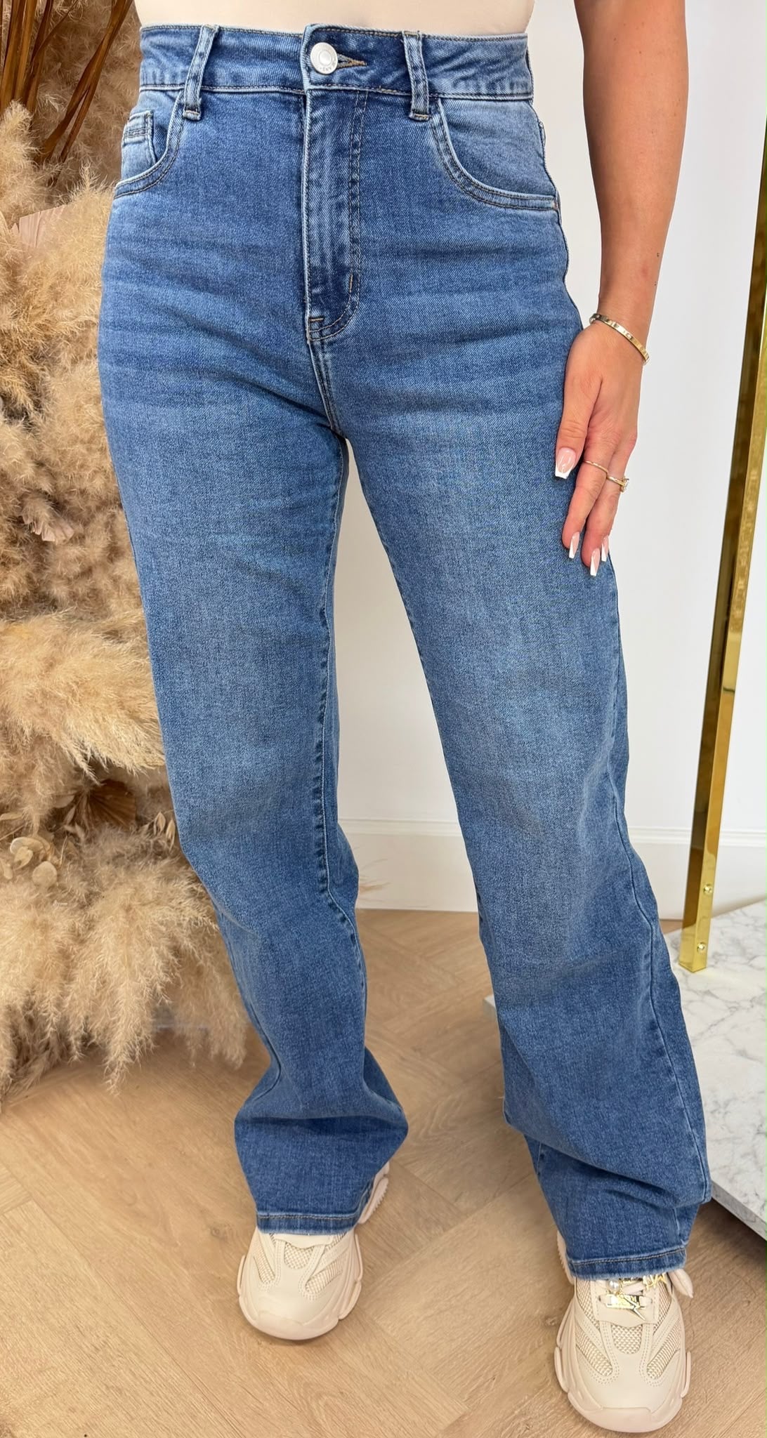 HIGH WAIST DESIGN JEANS 16250 BLUE