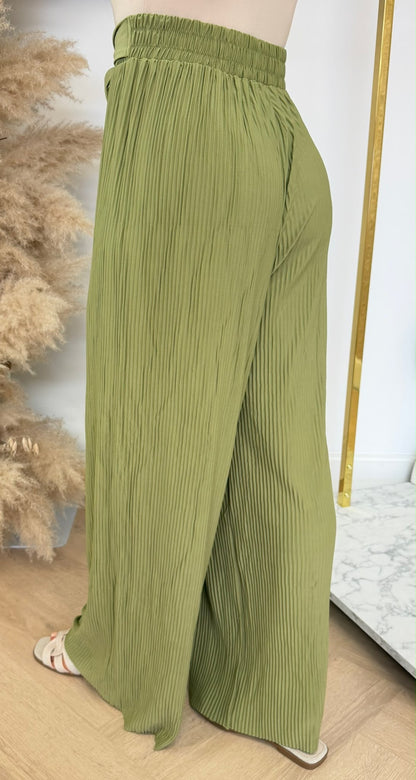 PLISSE KNOOP PANTS 5028 GREEN